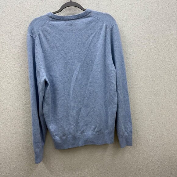 Cremieux Luxury Cashmere Light Blue Vneck Knit Pullover Sweater Mens size Large - Picture 6 of 8